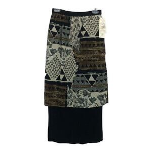 Vintage Dorothy Schoelen Platinum Women’s Maxi Skirt Size 10 Tribal Mix Festival